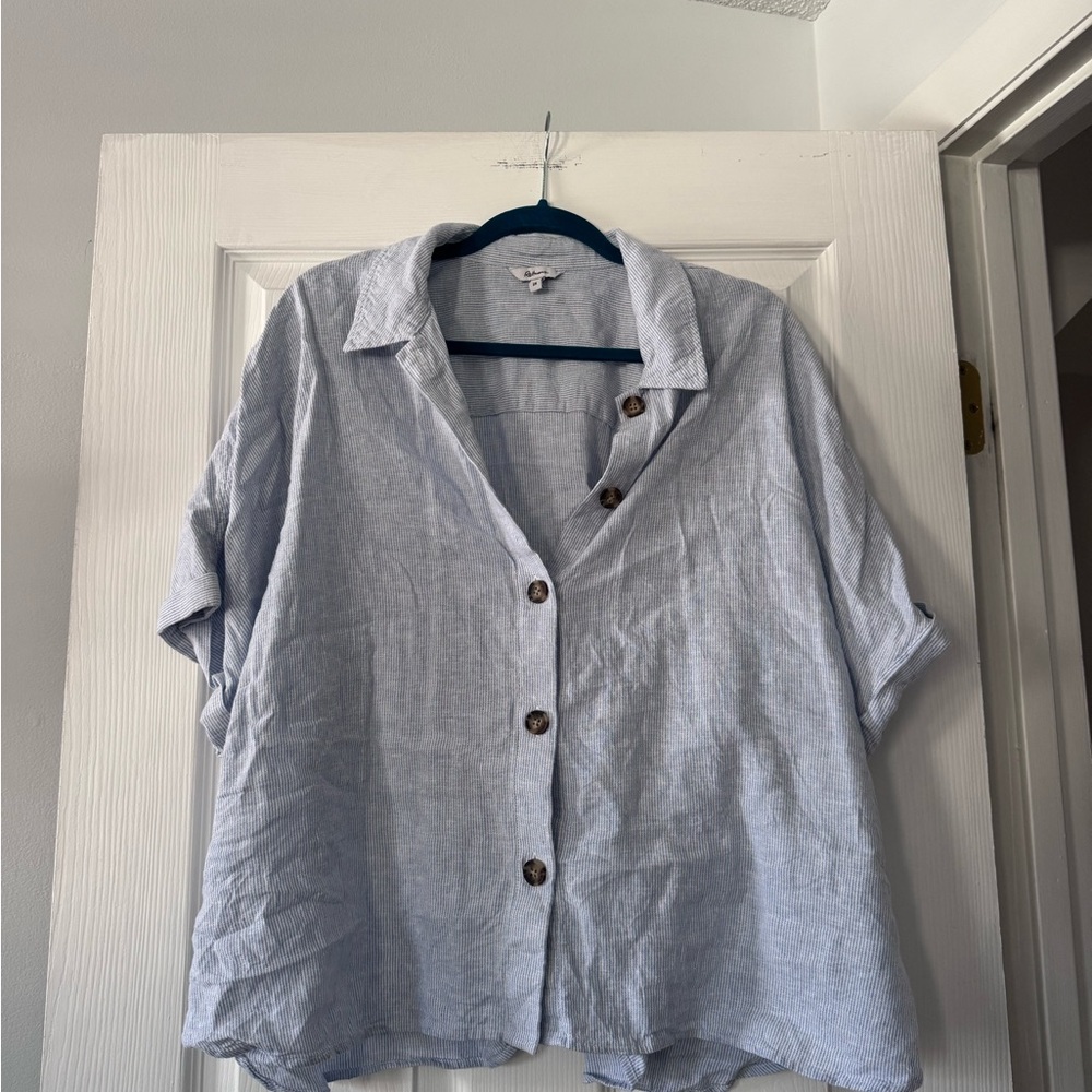 Reitmans Striped Blue and White Top 2x